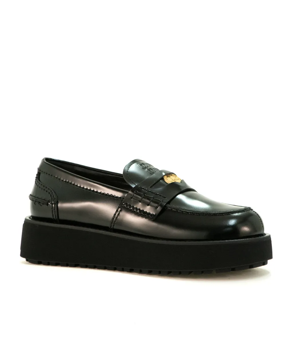 Logo-Embossed Leather Loafers