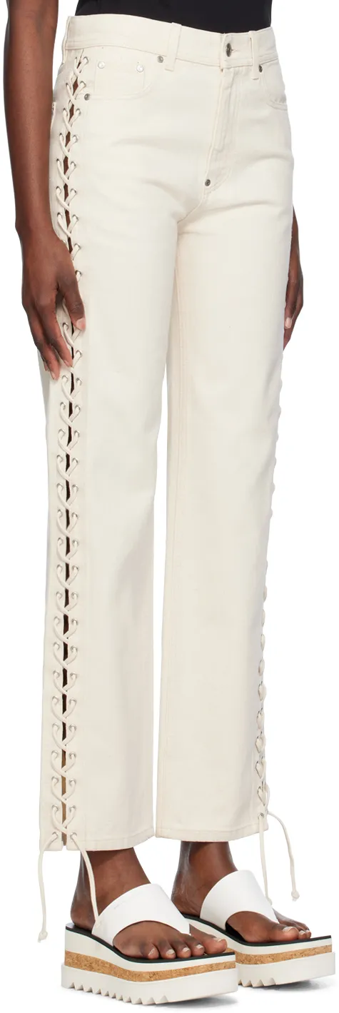 Stella Mccartney Lace-Up Detailed Straight-Leg Jeans