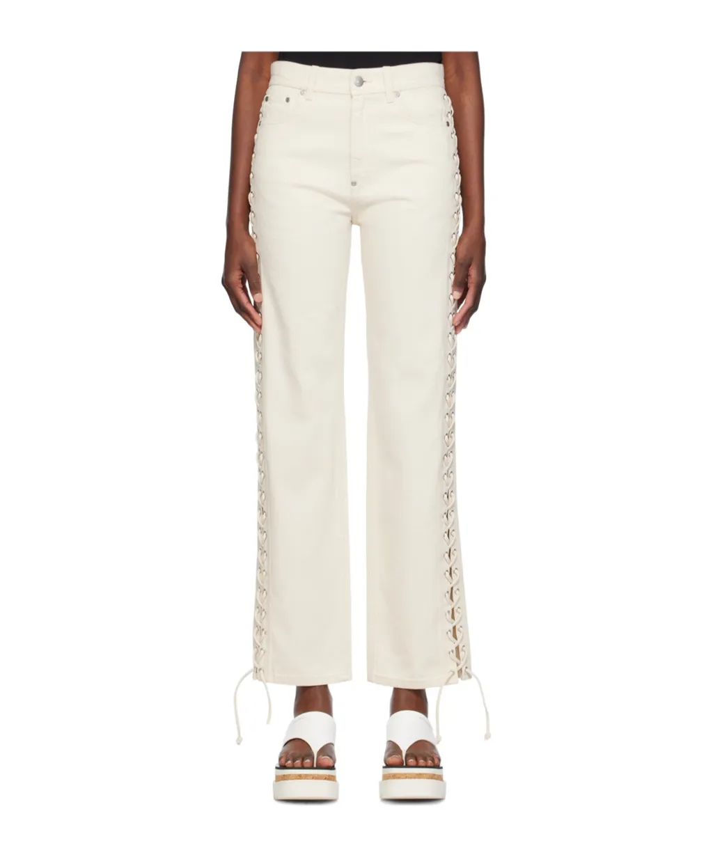 Stella Mccartney Lace-Up Detailed Straight-Leg Jeans