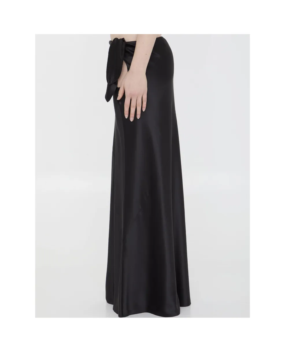 Saint Laurent Low-Waist Cut-Out Long Skirt