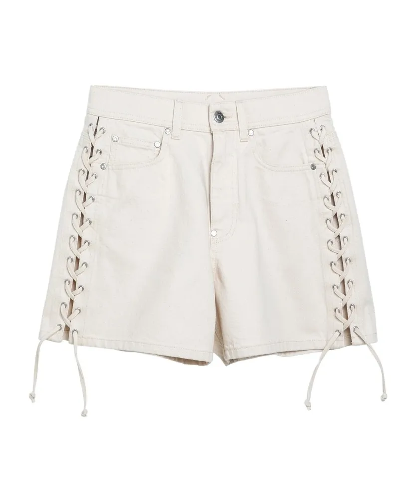 Knitted Lace-Up Shorts