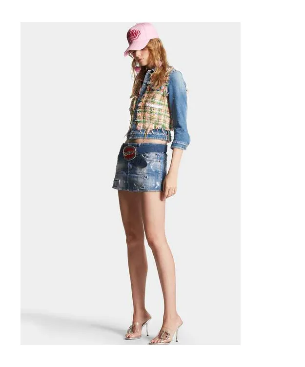 Paint-Splatter Panelled Denim Jacket