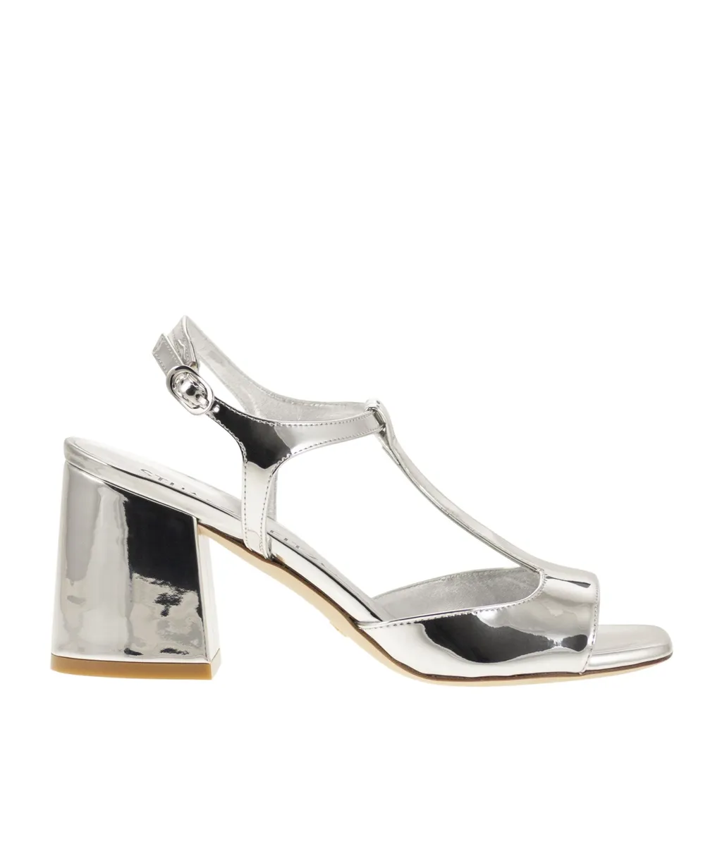 Stuart Weitzman Flareblock Mirrored Effect Sandals