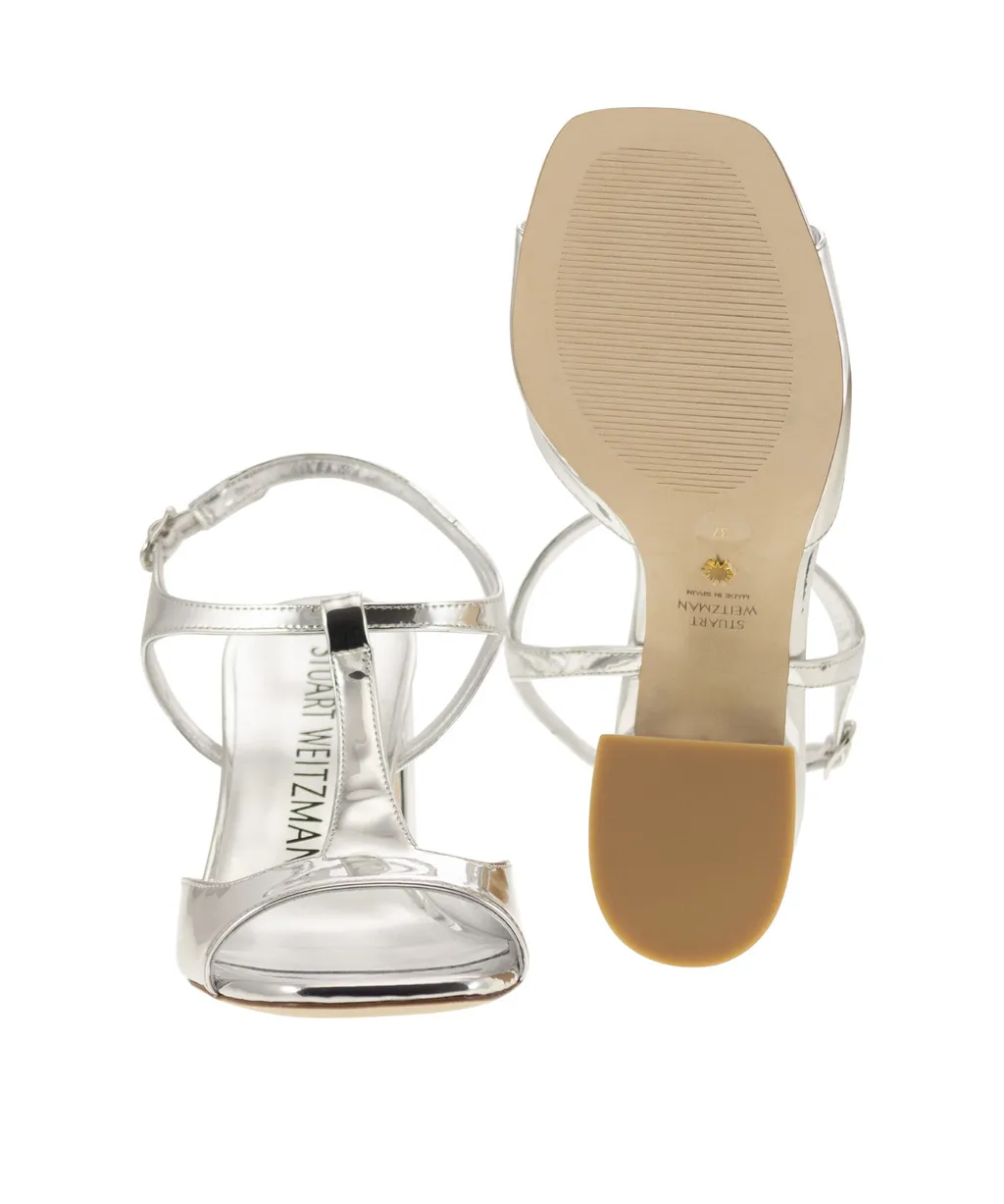 Stuart Weitzman Flareblock Mirrored Effect Sandals