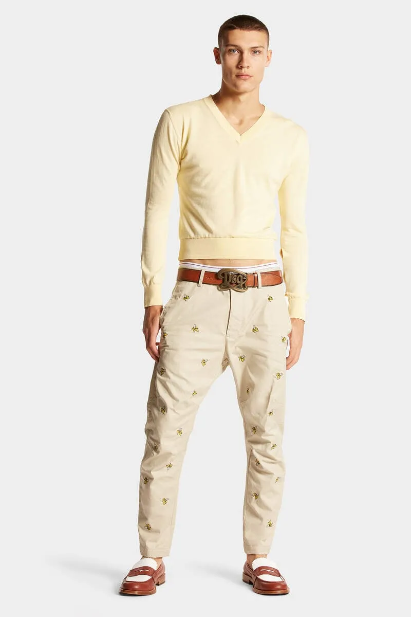 Dsquared2 Fruit Embroidered Chino Pants