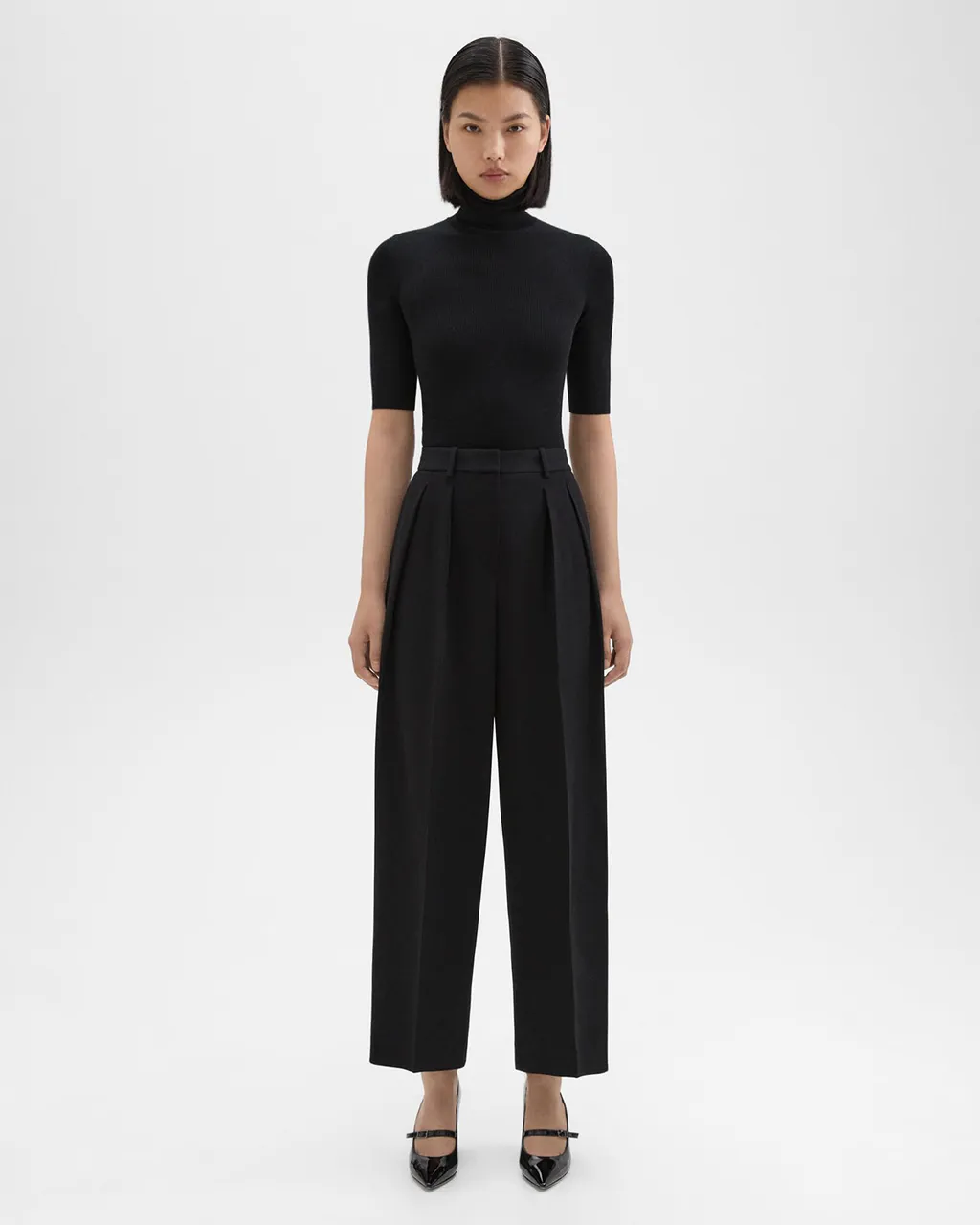 High Waist And Wide Legs Casual Trousers