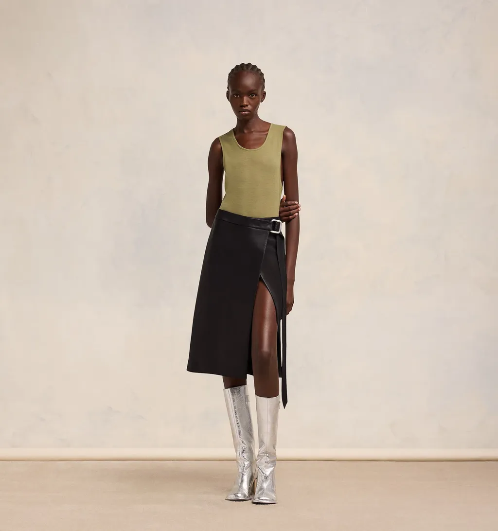 Buckle-Wrapped Skirt