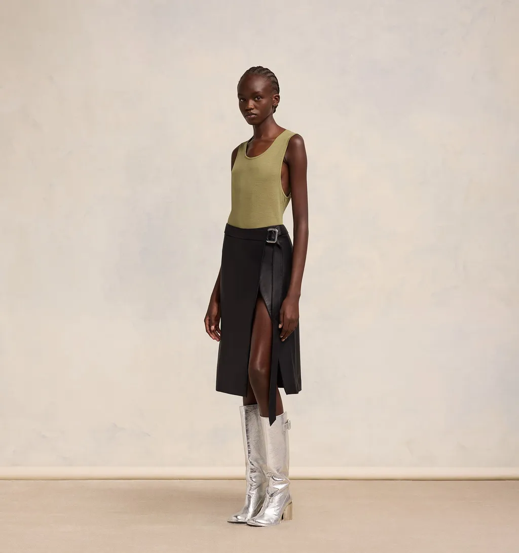 Buckle-Wrapped Skirt