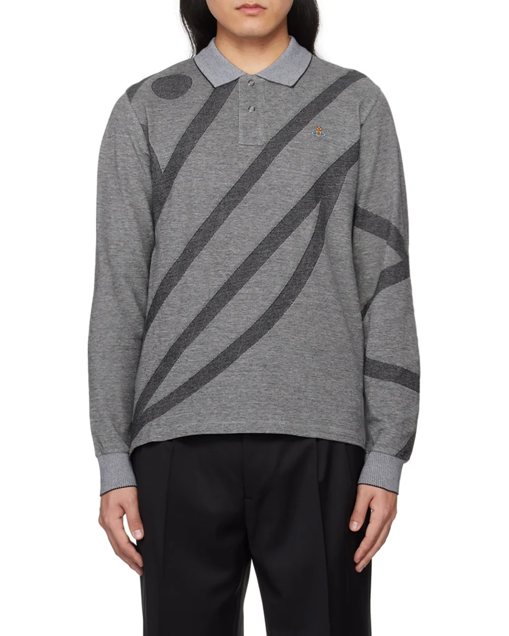 Orb-Embroidered Abstract Polo Shirt