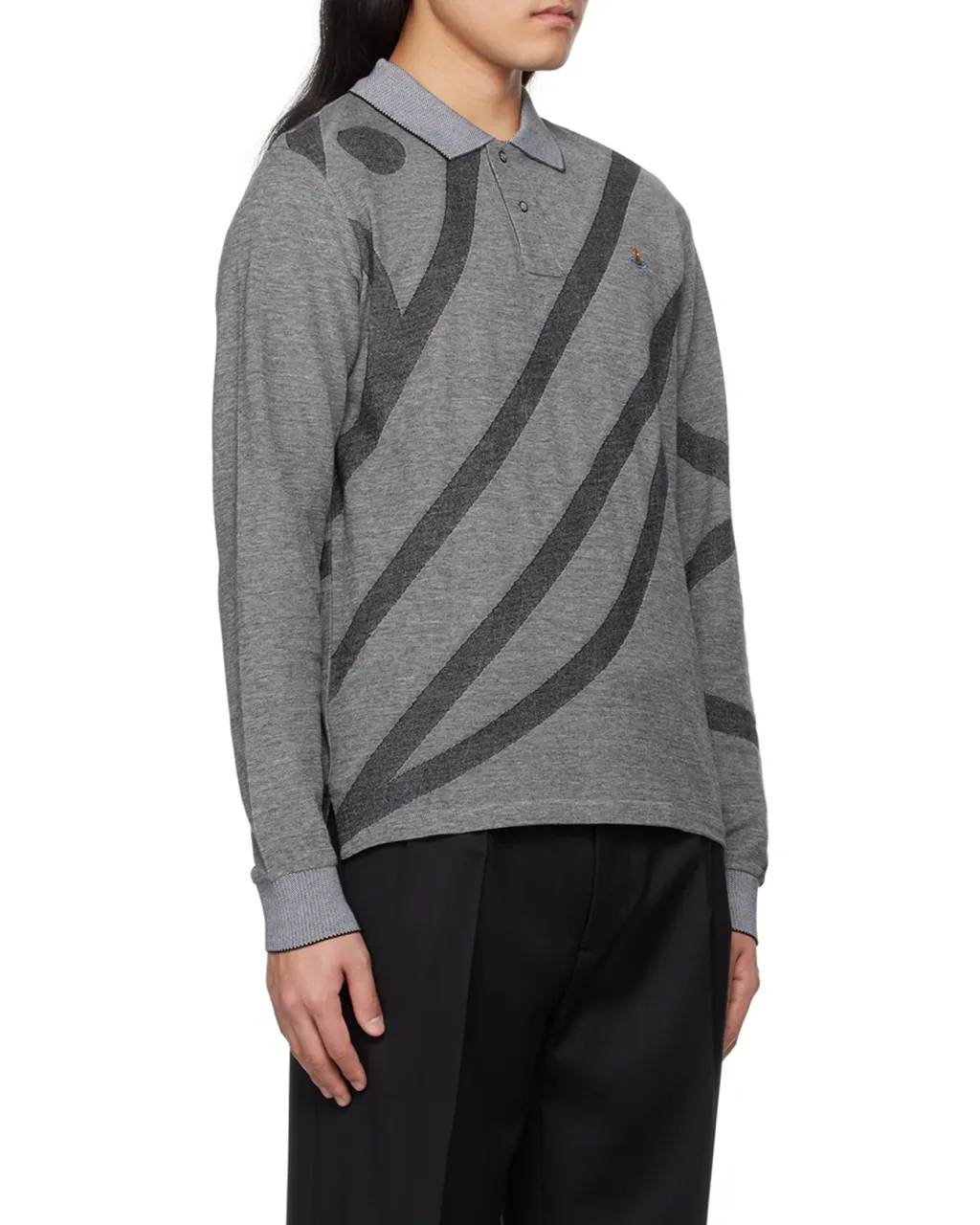 Orb-Embroidered Abstract Polo Shirt
