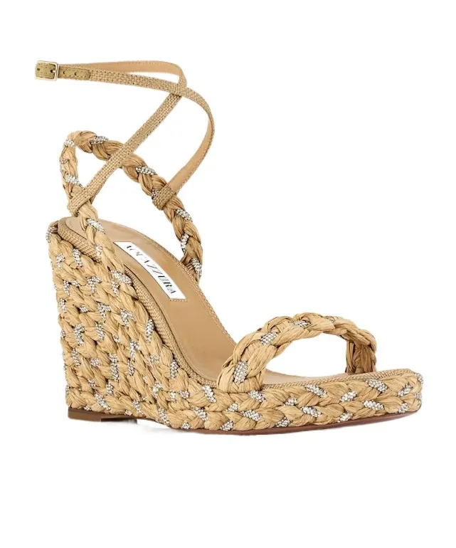 Aquazzura Embellished Wedges Sandals