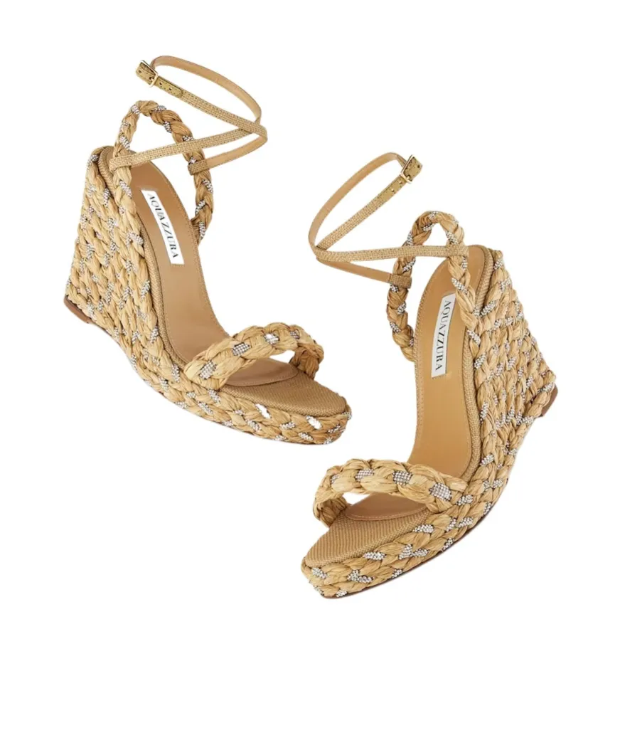 Aquazzura Embellished Wedges Sandals