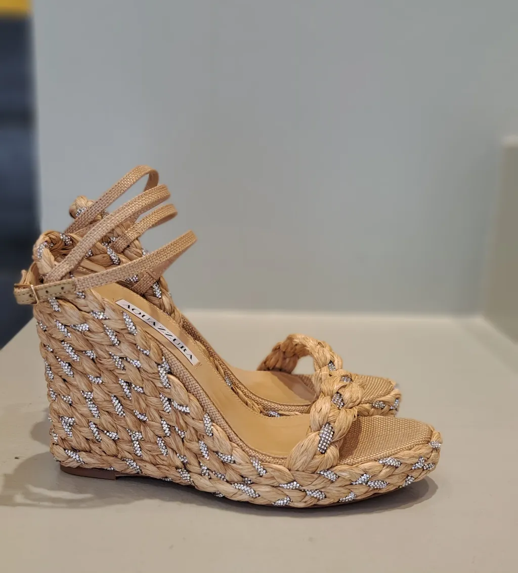 Aquazzura Embellished Wedges Sandals
