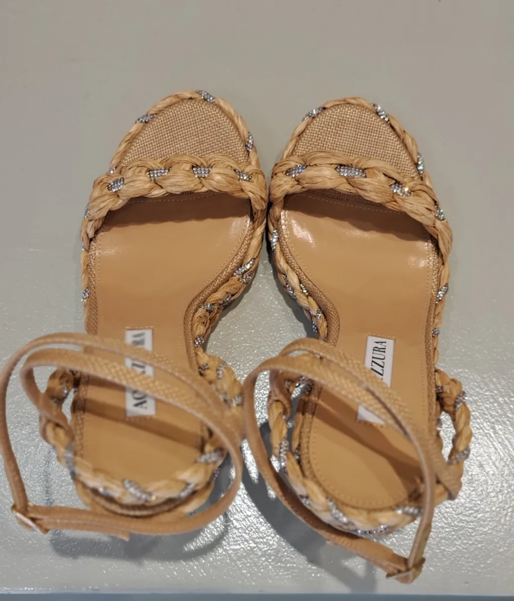 Aquazzura Embellished Wedges Sandals