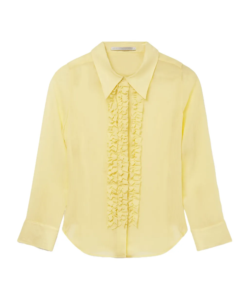 Stella Mccartney Sheer Ruffled Tuxedo Shirt