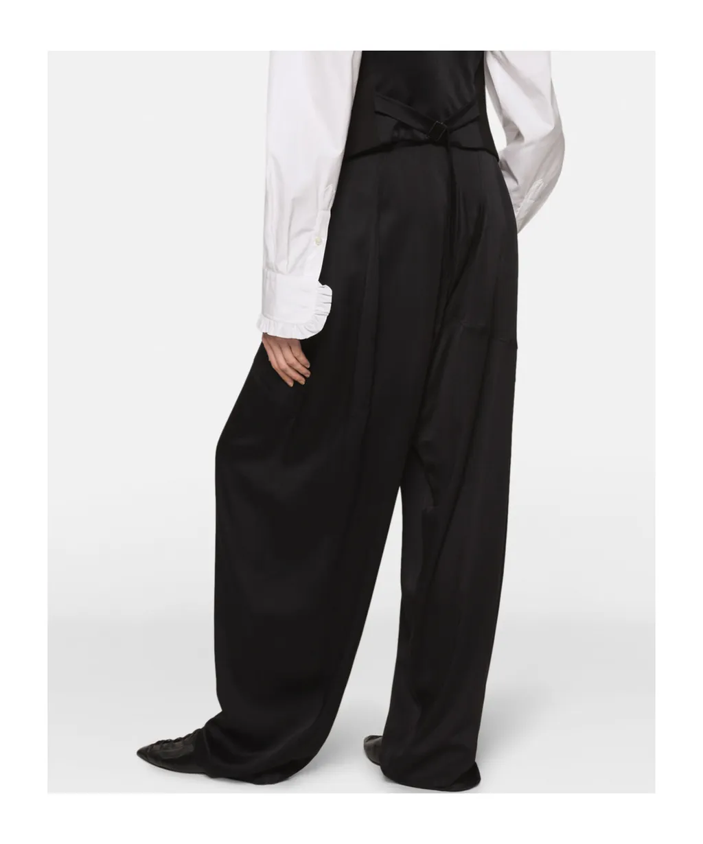Stella Mccartney Decorative Stitch Tapered Satin Trousers