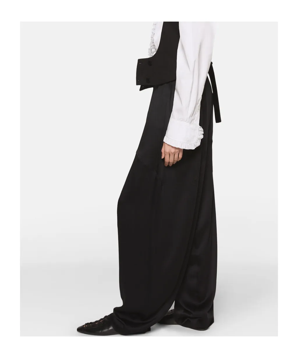 Stella Mccartney Decorative Stitch Tapered Satin Trousers