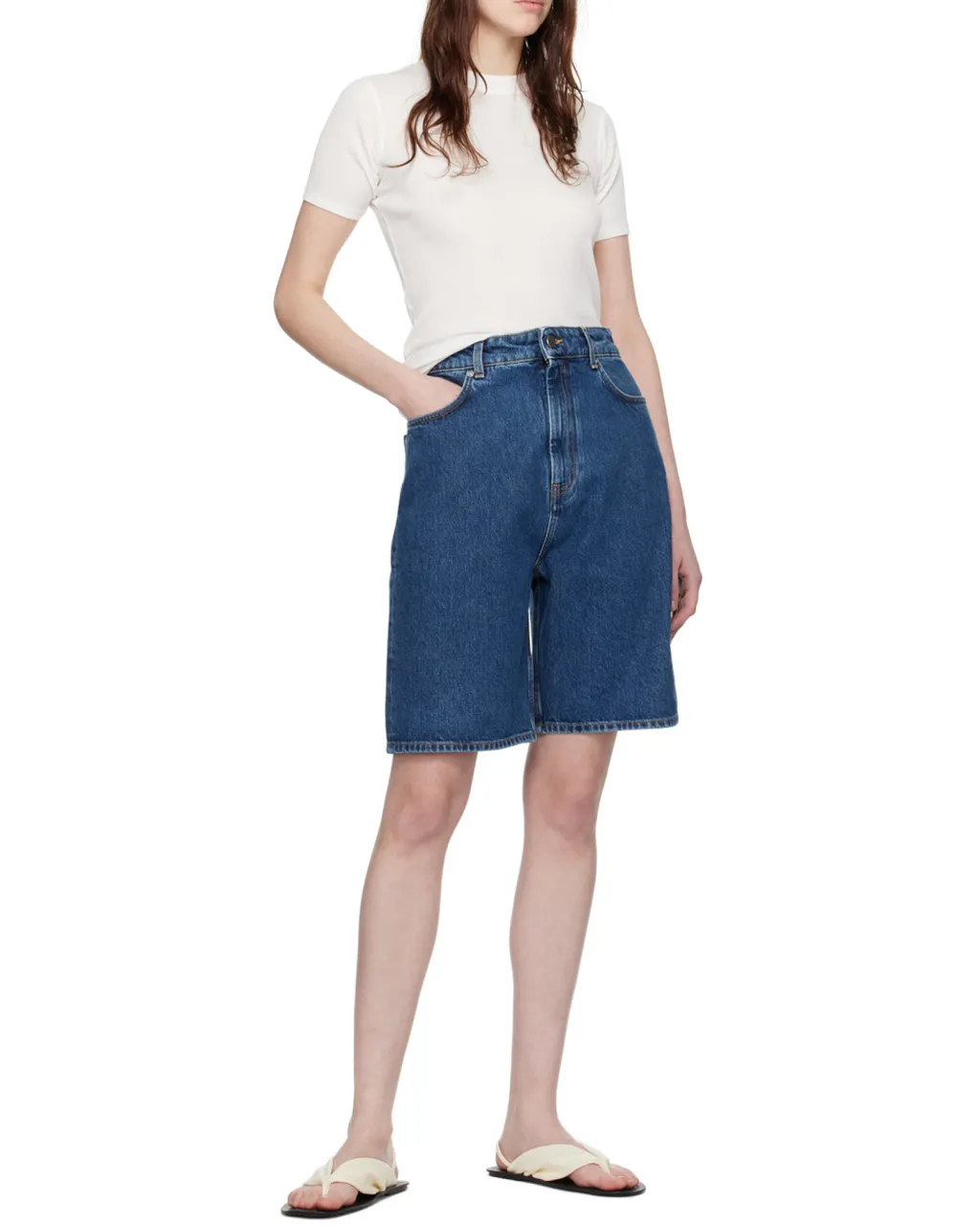 Belt Ring Denim Shorts