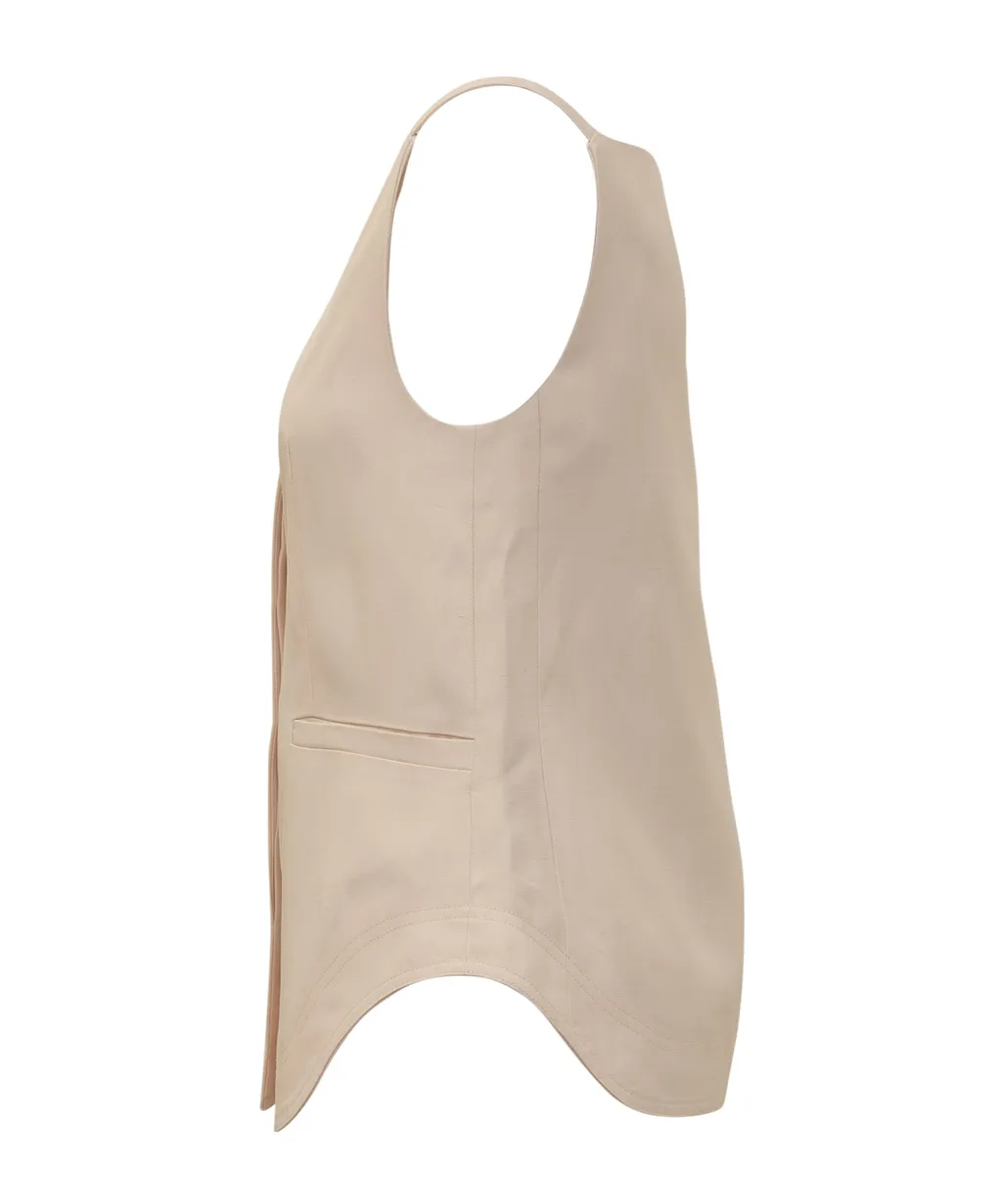 Twill Square-Neck Top