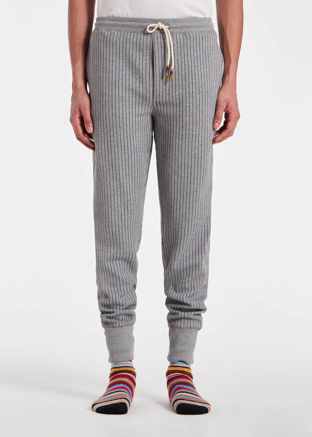 Pinstripe-Pattern Track Pants