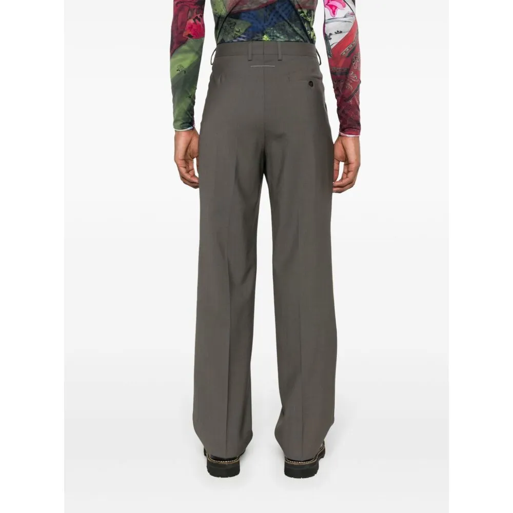 Mm6 Maison Margiela Pressed-Crease Tailored Trousers