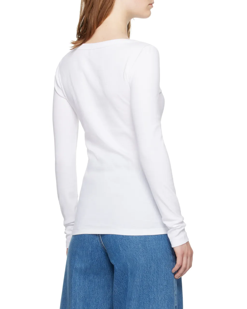 Scoop-Neck Fine-Ribbed T-Shirt