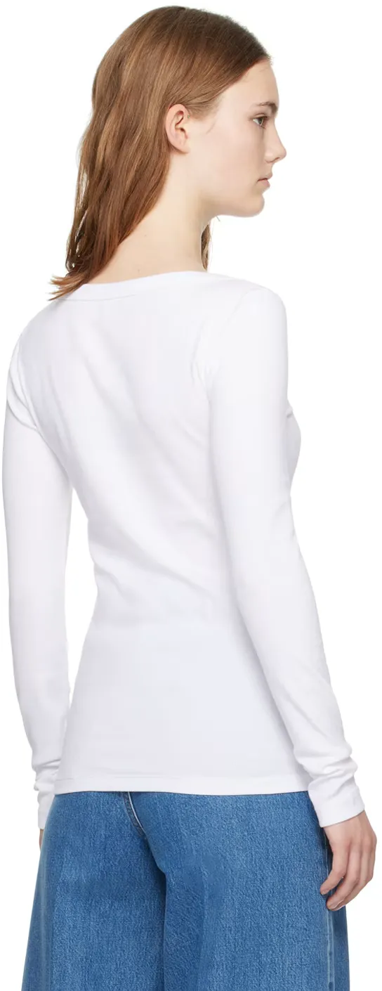 Scoop-Neck Fine-Ribbed T-Shirt