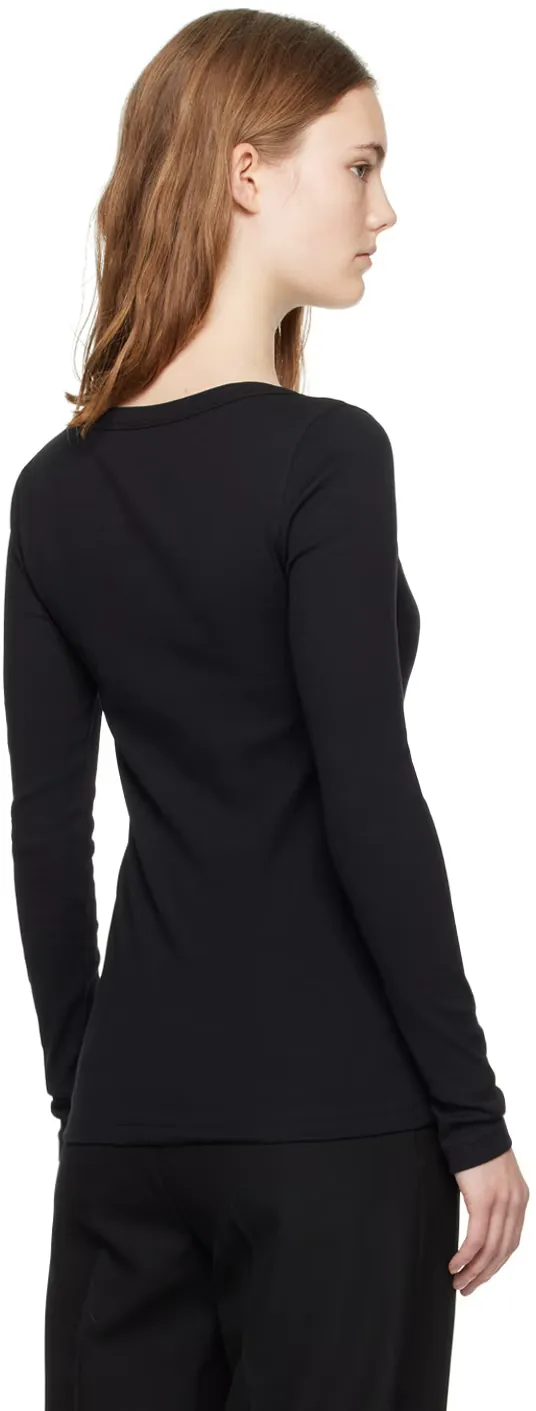 Scoop-Neck Fine-Ribbed T-Shirt