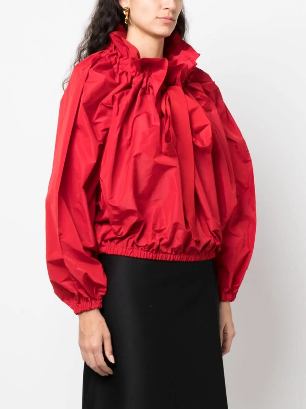 Patou Pussy-Bow Puffed Top