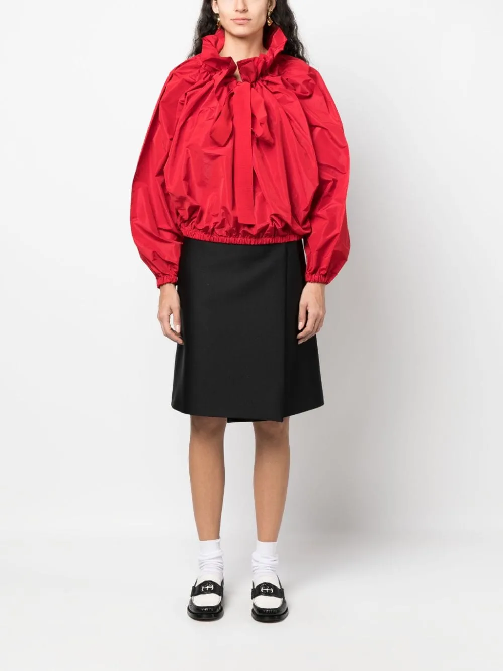 Patou Pussy-Bow Puffed Top