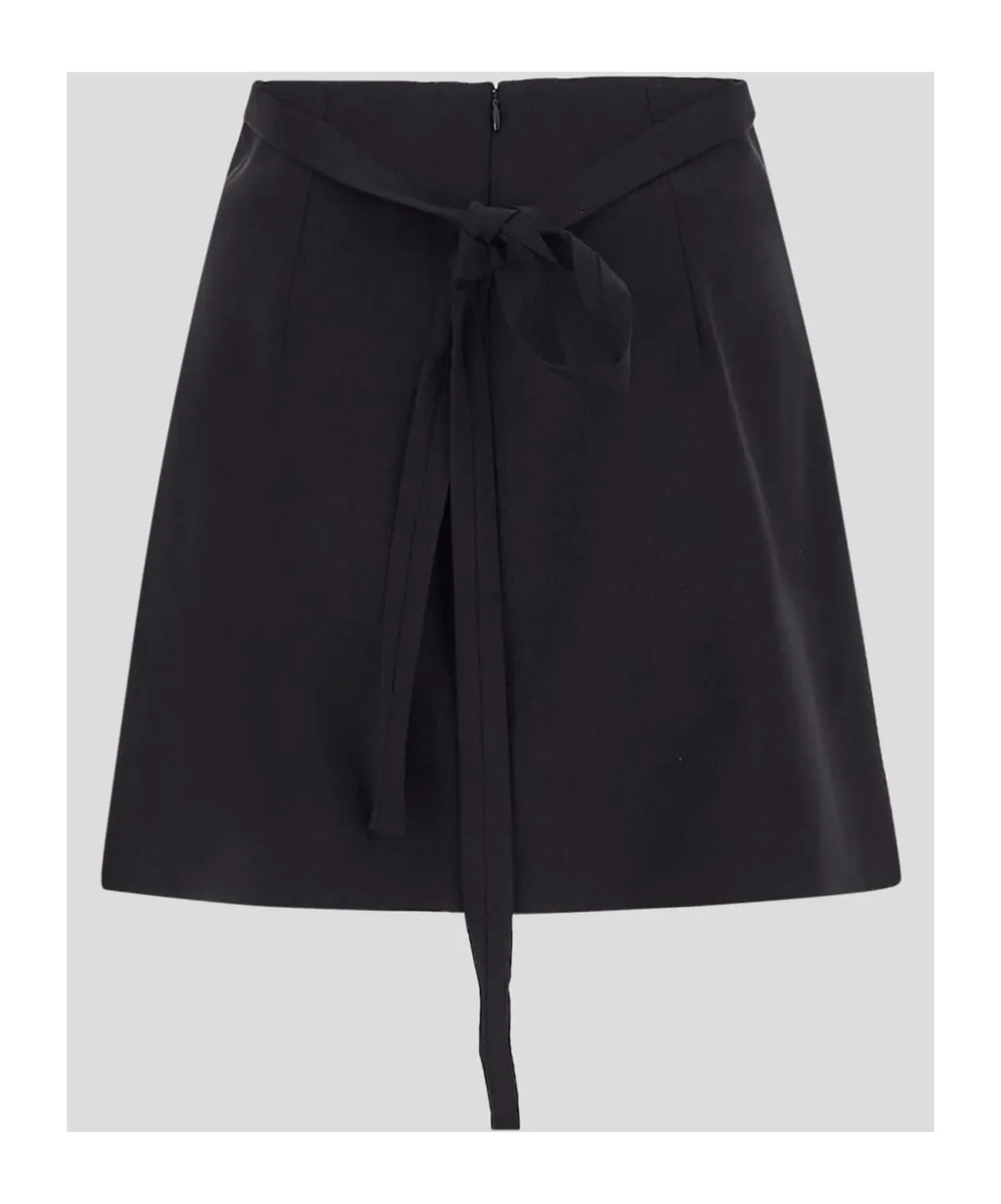 Patou Wraparound Self-Tie Fastened Mini Skirt