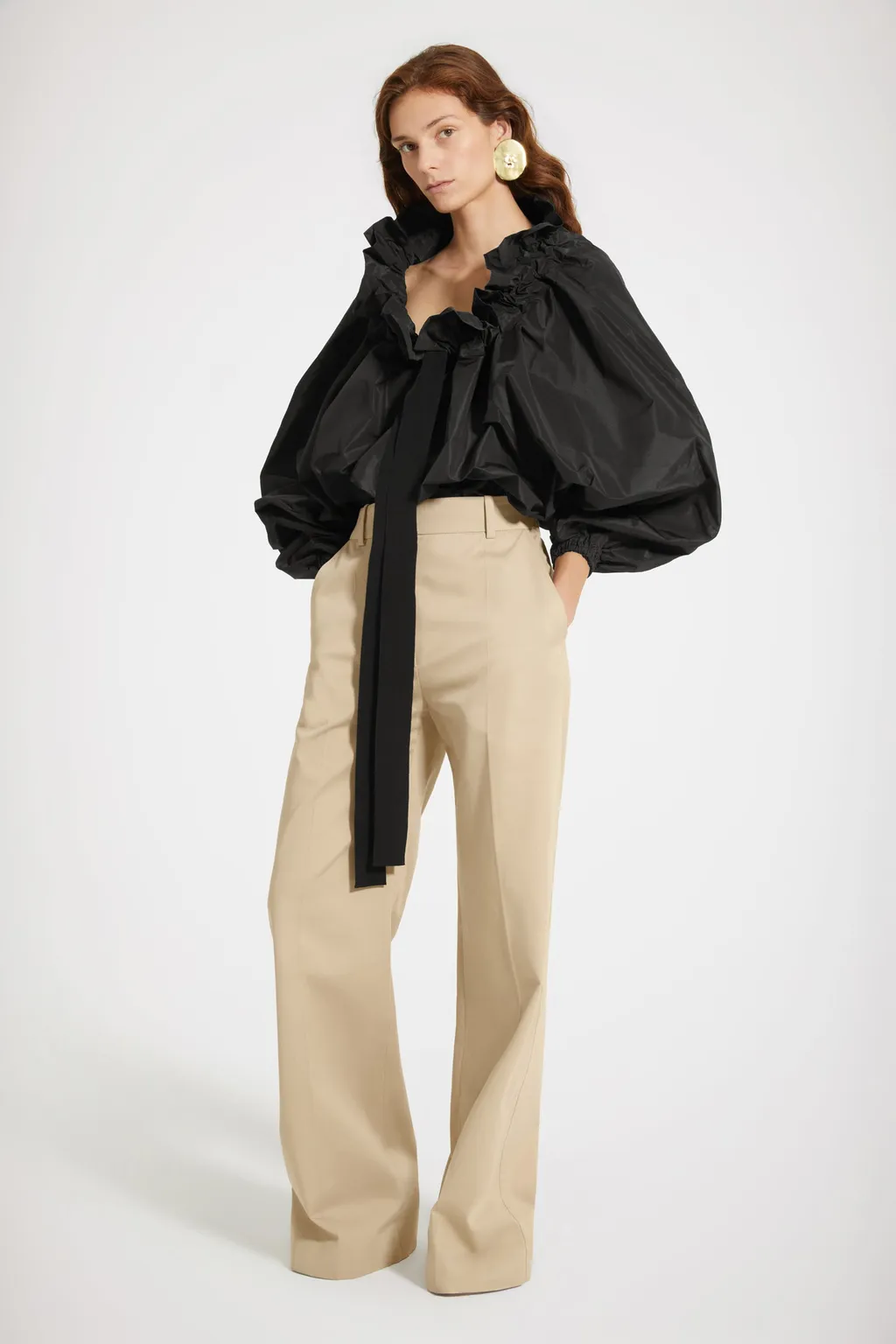 Patou Ruffled Long Sleeve Top