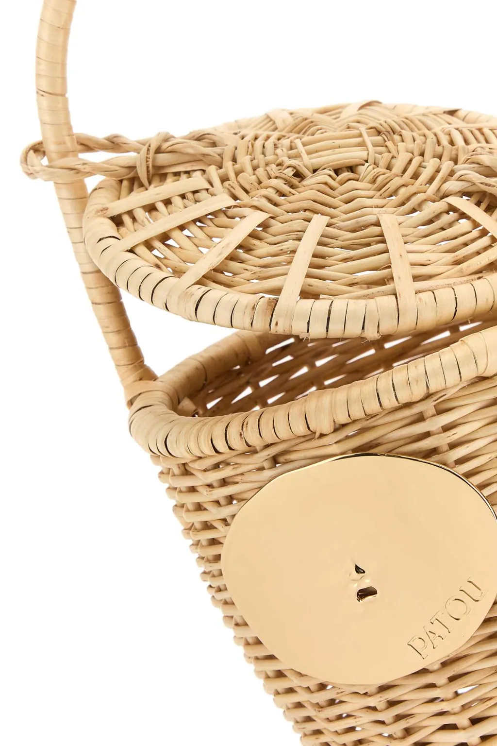 Patou Logo Plaque Woven Bucket Bag