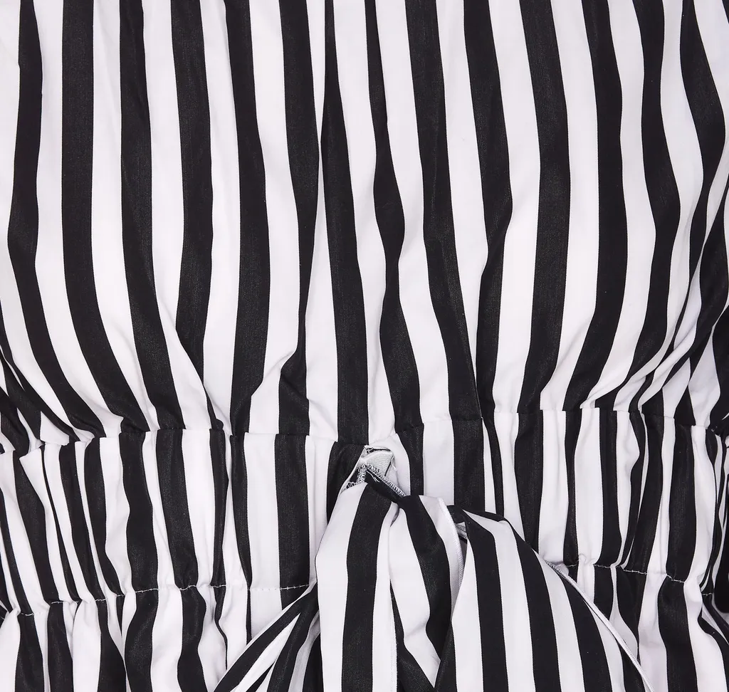 Patou Off-Shoulder Bow-Detailed Striped Top