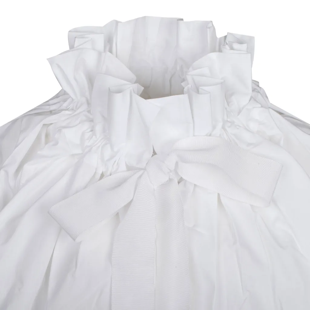 Patou Puff-Sleeved Ruffled Poplin Blouse