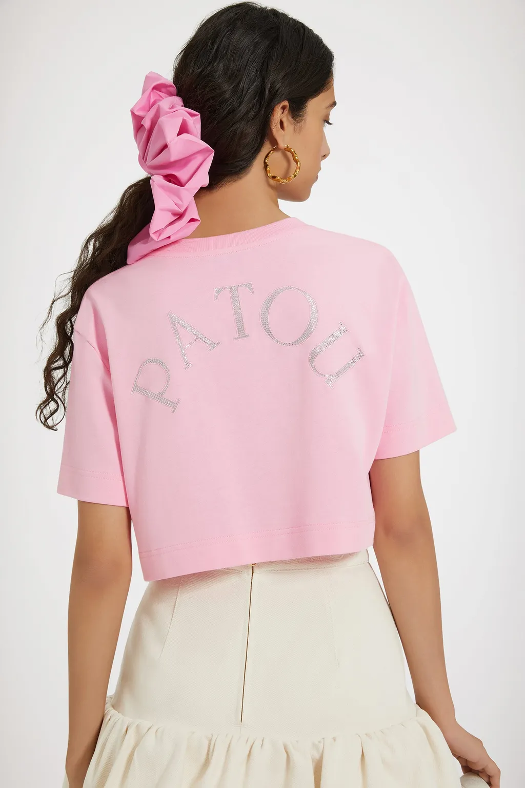 Patou Logo Embellished Cropped T-Shirt