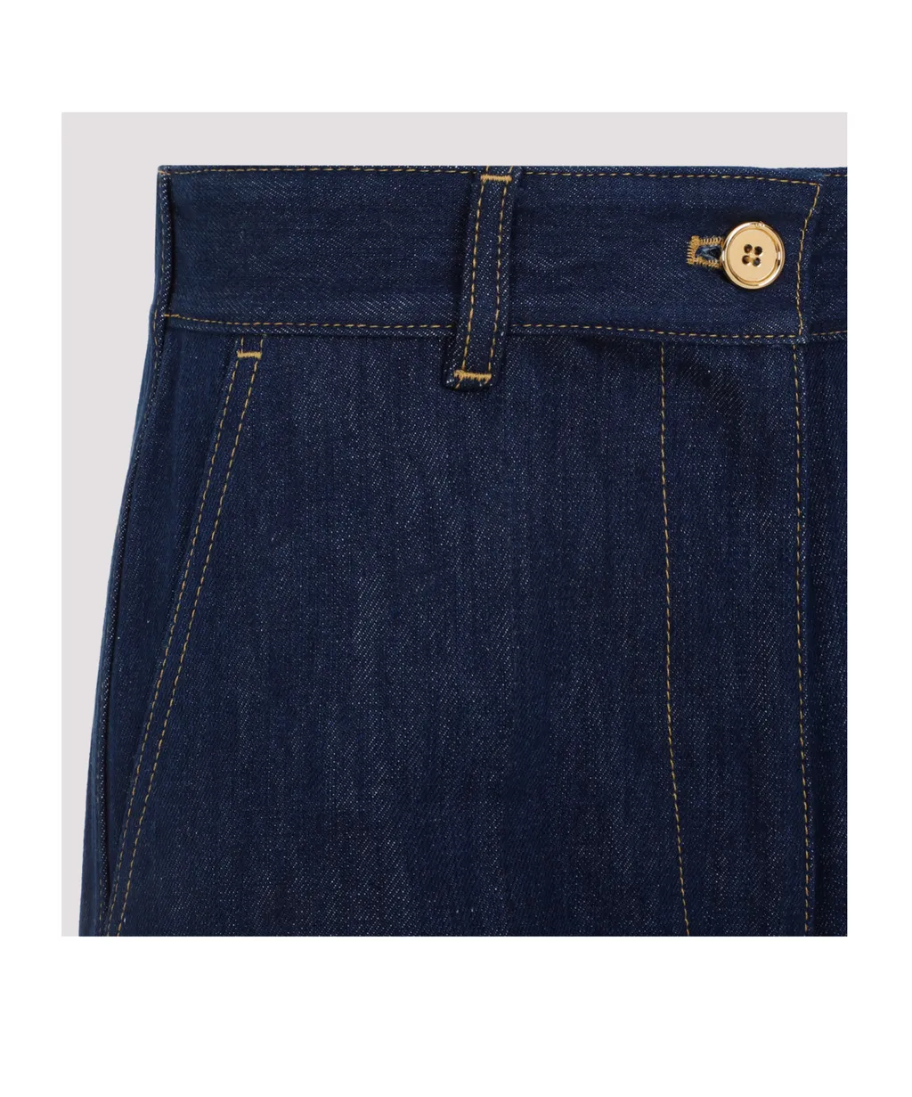 Patou High Waist Straight-Leg Cuffed Jeans