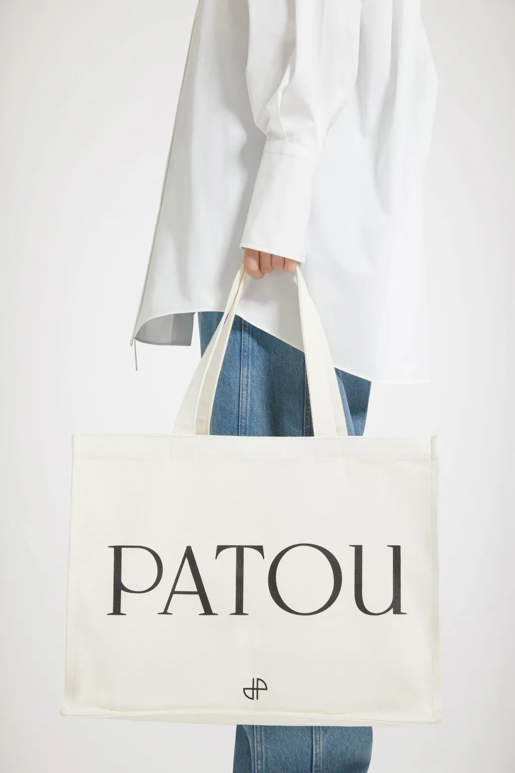 Patou Logo-Printed Top Handle Bag