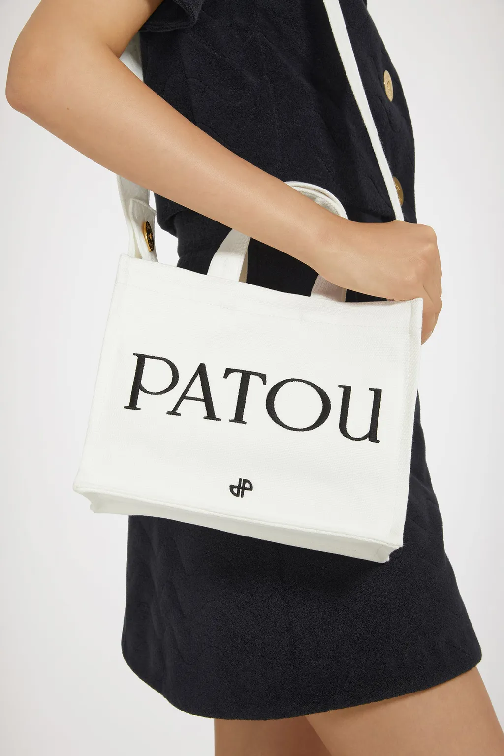 Patou Small Logo-Printed Top Handle Bag