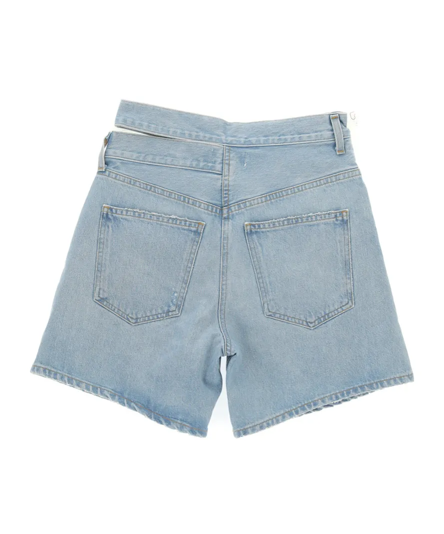 Asymmetric Denim Shorts