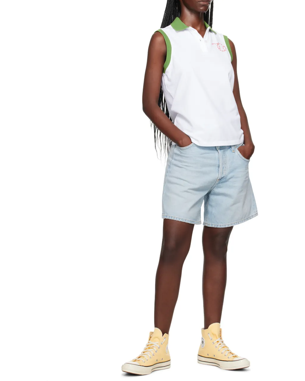Asymmetric Denim Shorts