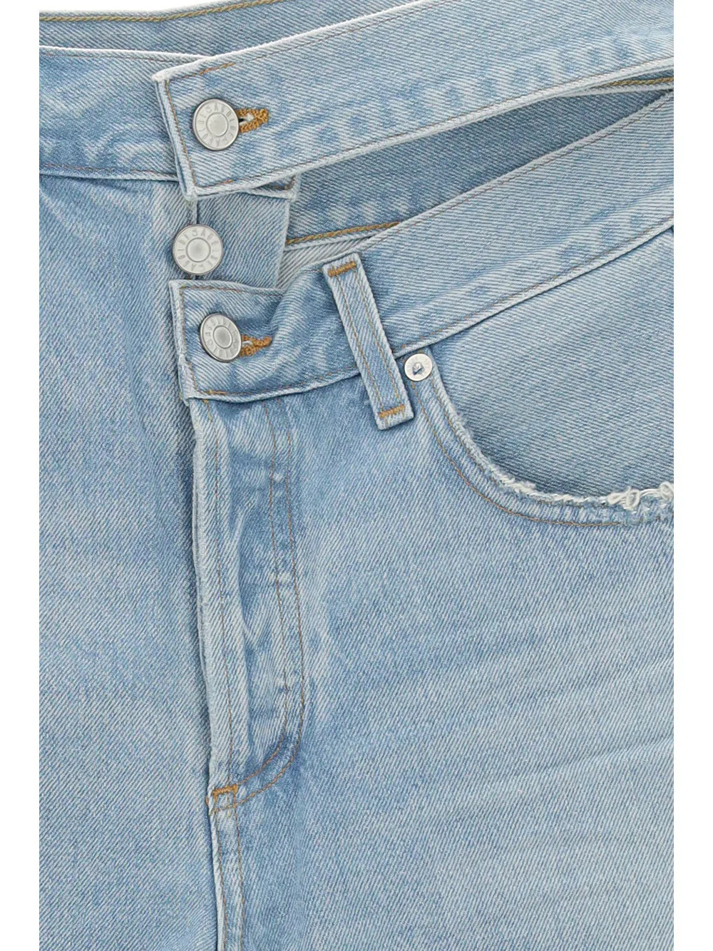 Asymmetric Denim Shorts