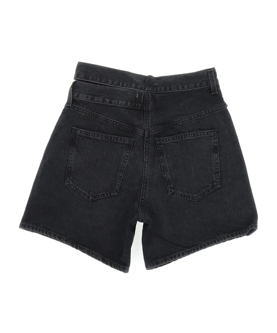Agolde Cut Out Detailed Denim Shorts