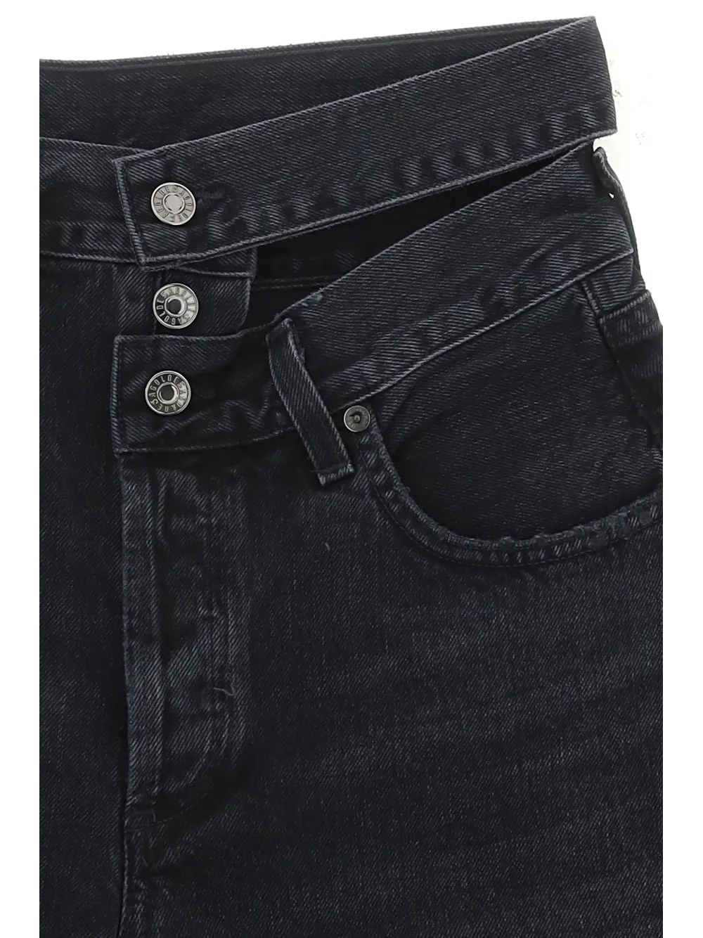 Agolde Cut Out Detailed Denim Shorts
