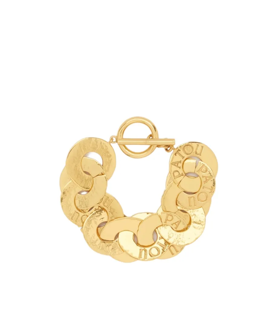 Gold-Plated Brass Coin Bracelet