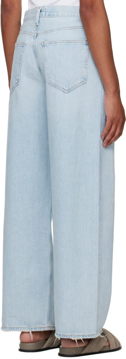Low Slung Baggy Cotton Jeans