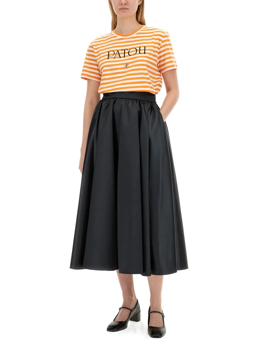 Patou Logo-Printed Striped Crewneck T-Shirt