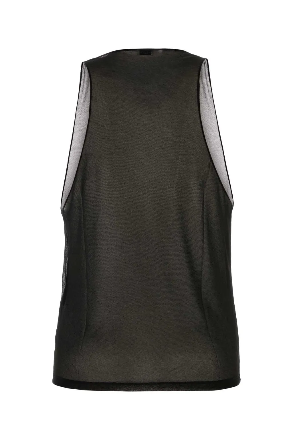 Saint Laurent Semi-Sheer Sleeveless Tank Top