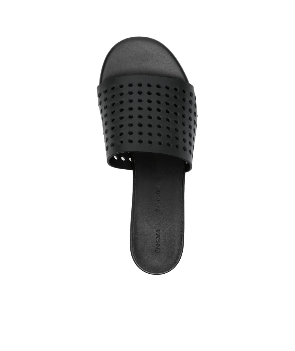 50Mm Perforated Leather Mules