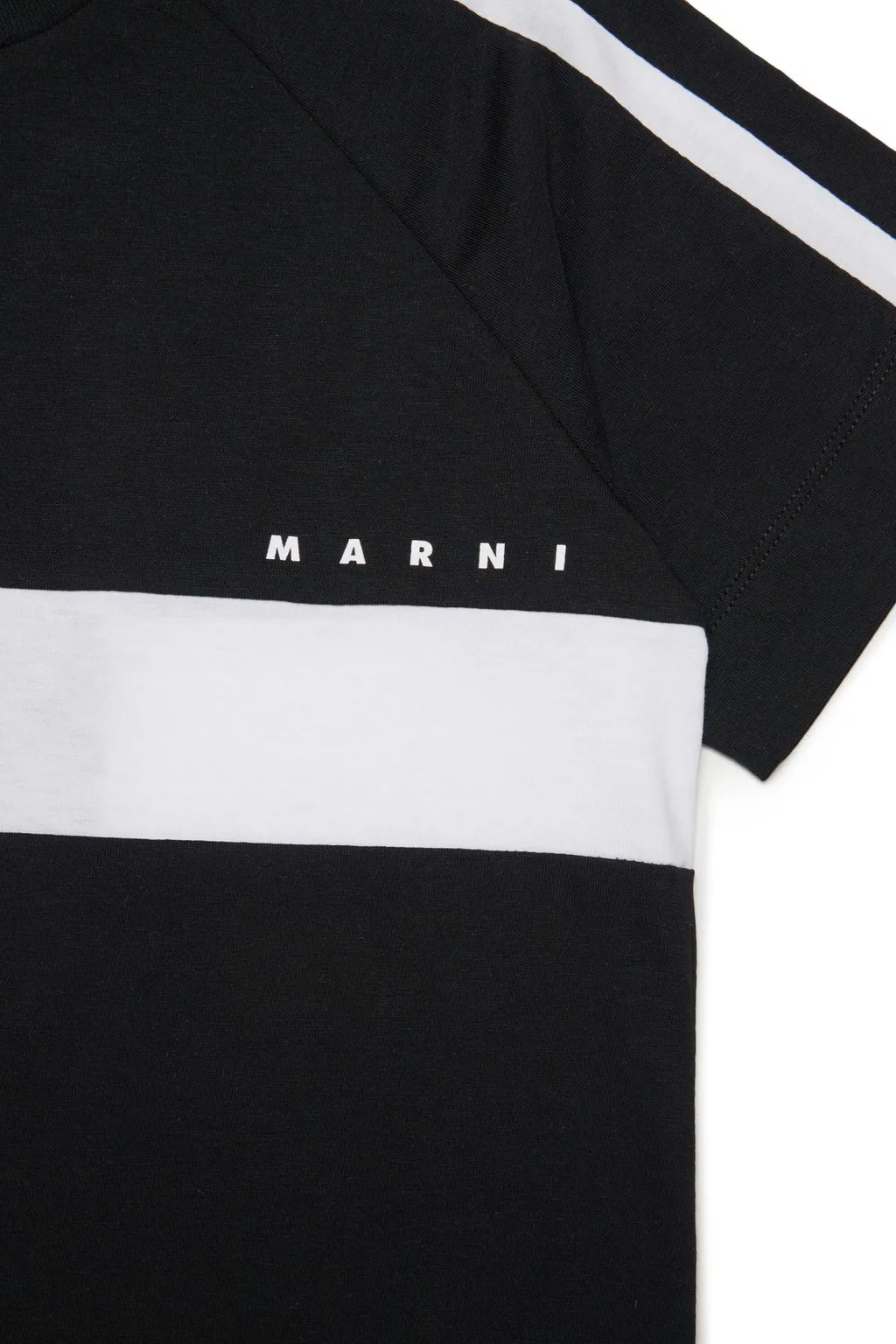 Marni Kids Logo-Printed Stripe-Detailed T-Shirt Dress